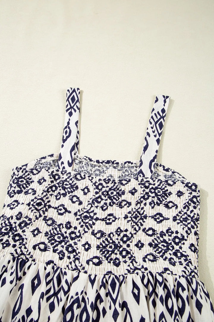 Bohemian Print Wide Leg Jumpsuit