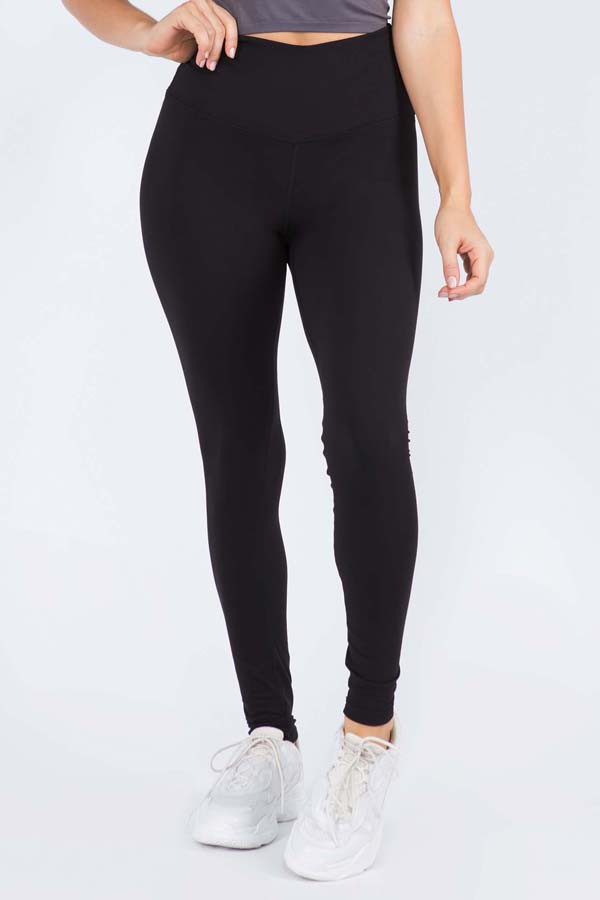 Black Womens High Rise Casual Leggings