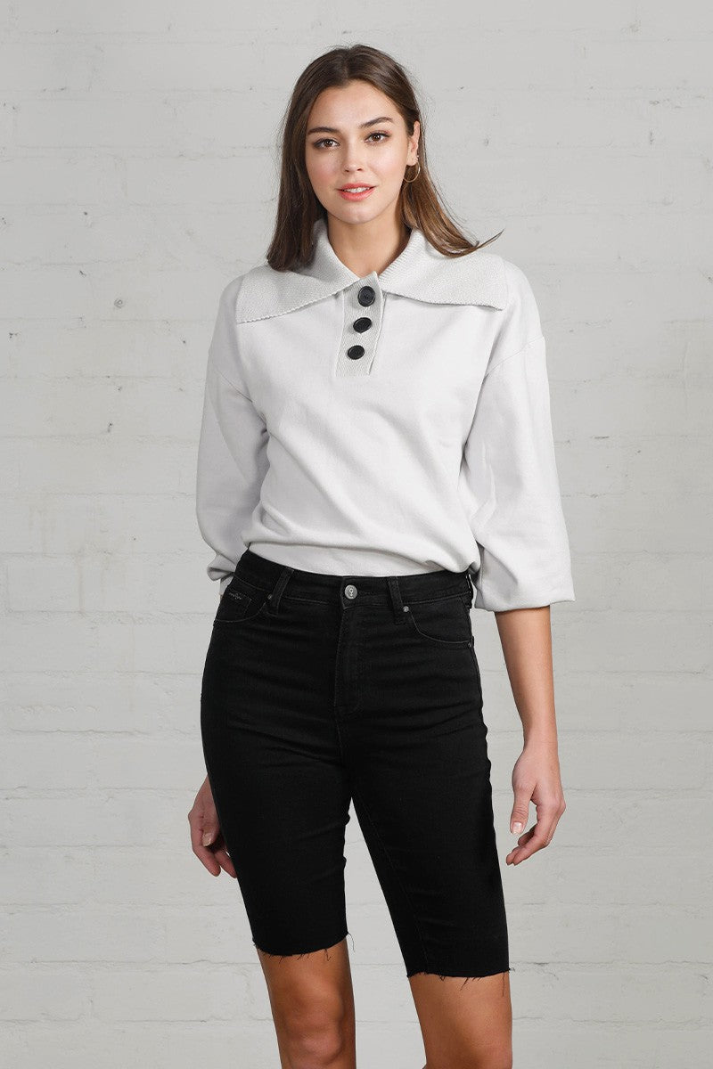 High Rise Denim Bike Shorts