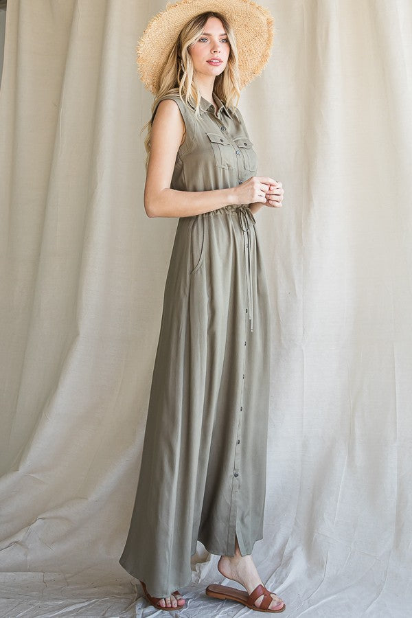 Black Button Down Maxi Dress
