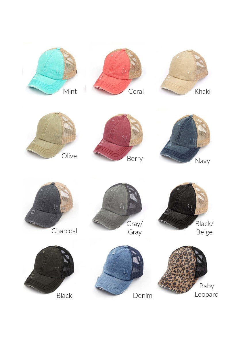 Denim Cc Criss Cross Ponytail Caps
