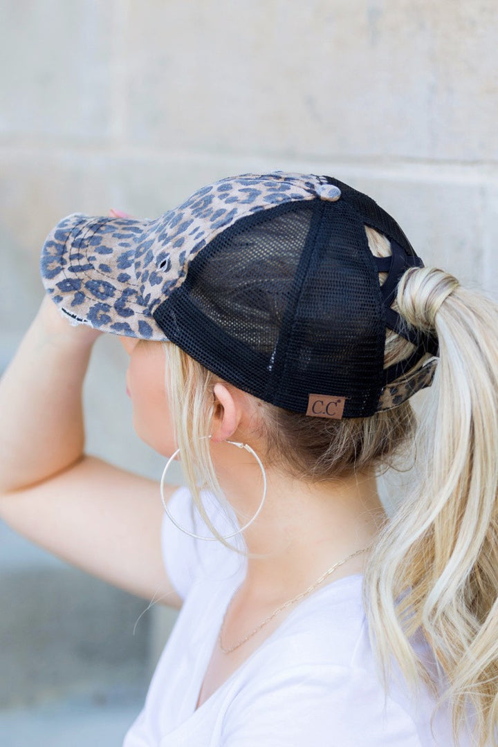 Khaki Cc Criss Cross Ponytail Caps