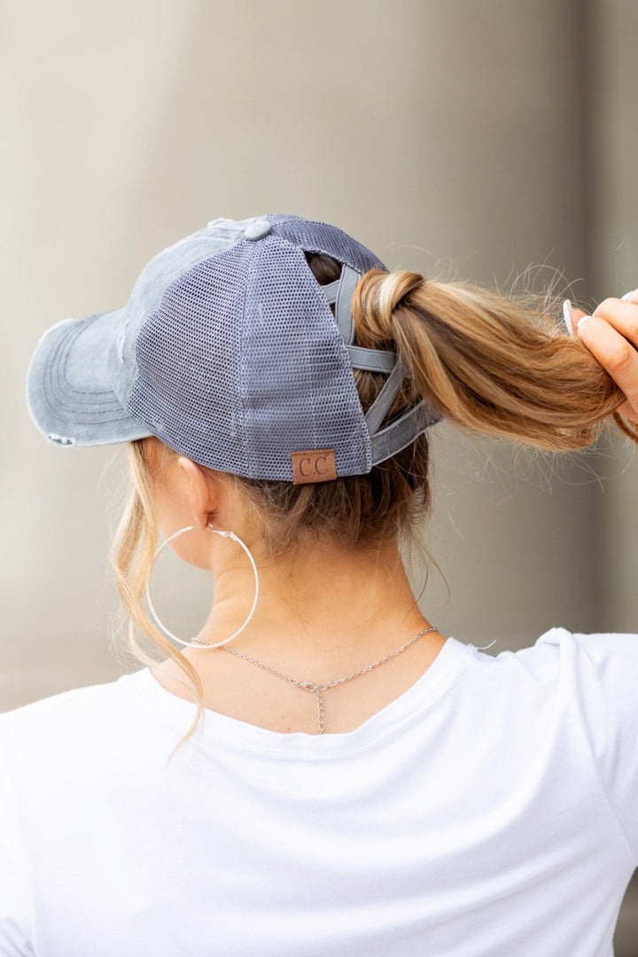 Olive Cc Criss Cross Ponytail Caps