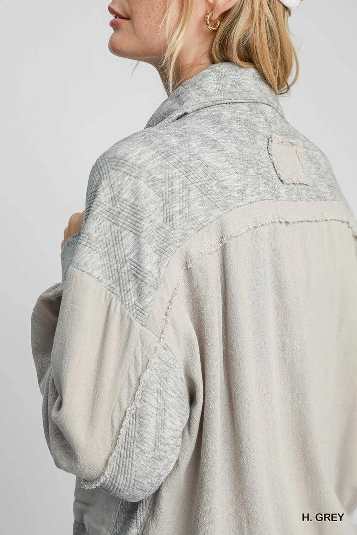 Umgee Two Way Jacquard Zip Up Jacket 1