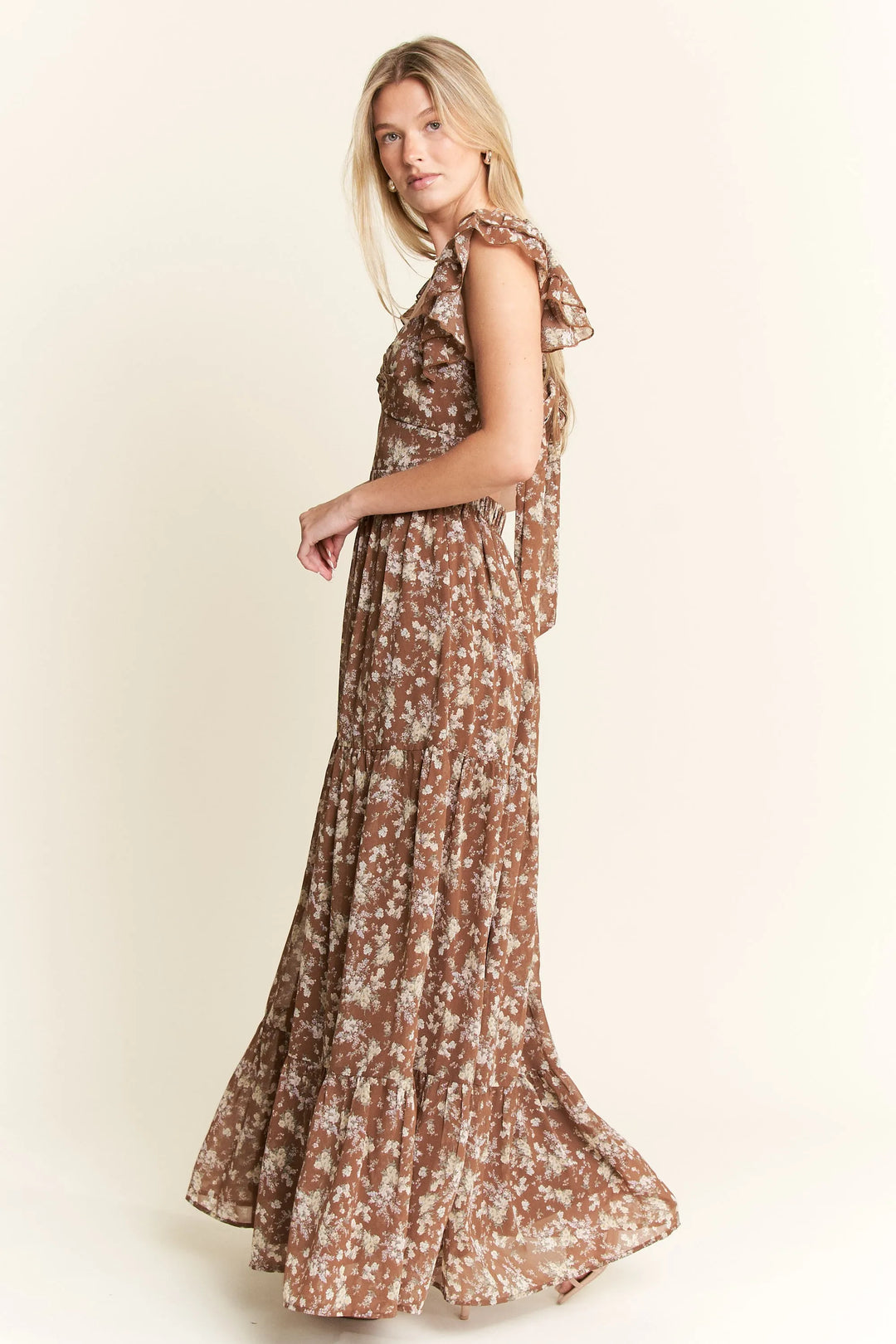 Jade By Jane Ruffle Sleeve Tiered Maxi Dress 1