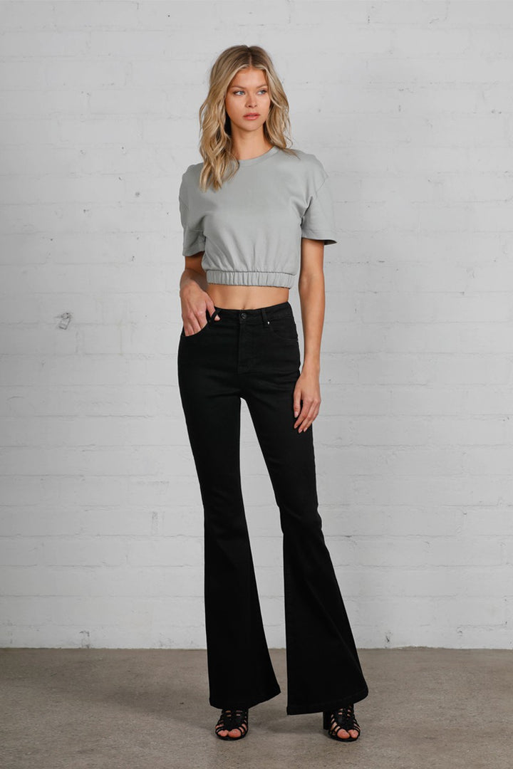 High Rise Wider Flare Jeans 1
