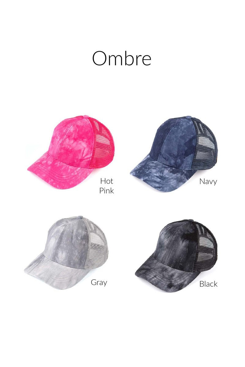 Gray Cc Ombre Ponytail Hat Cap