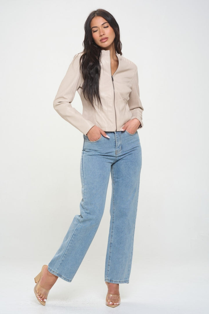 Coalition La Zip Up Vegan Moto Jacket 1
