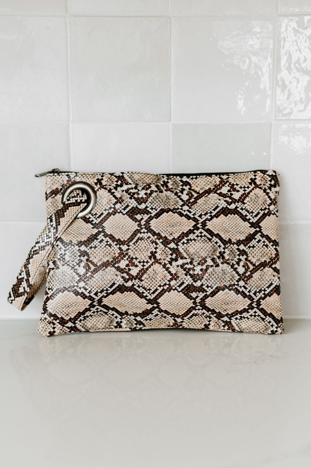 Mauve Alexa Oversized Clutch With Wristlet