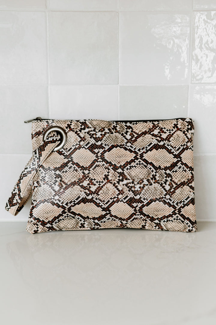 Mauve Alexa Oversized Clutch With Wristlet