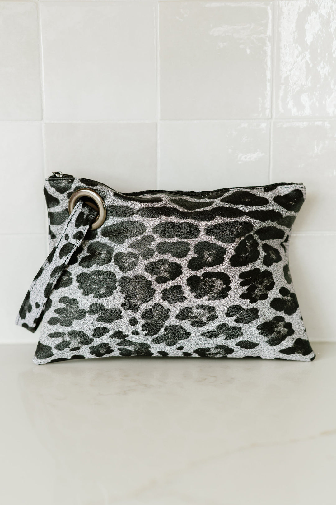 Snakeskin Alexa Oversized Clutch With Wristlet