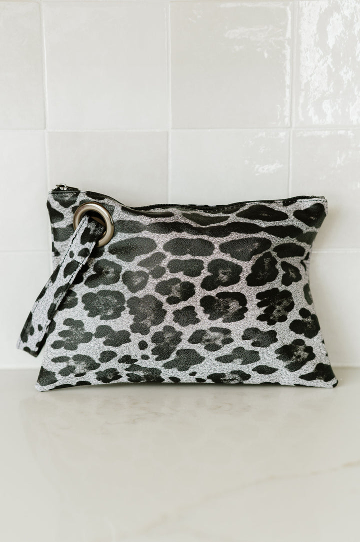 Snakeskin Alexa Oversized Clutch With Wristlet