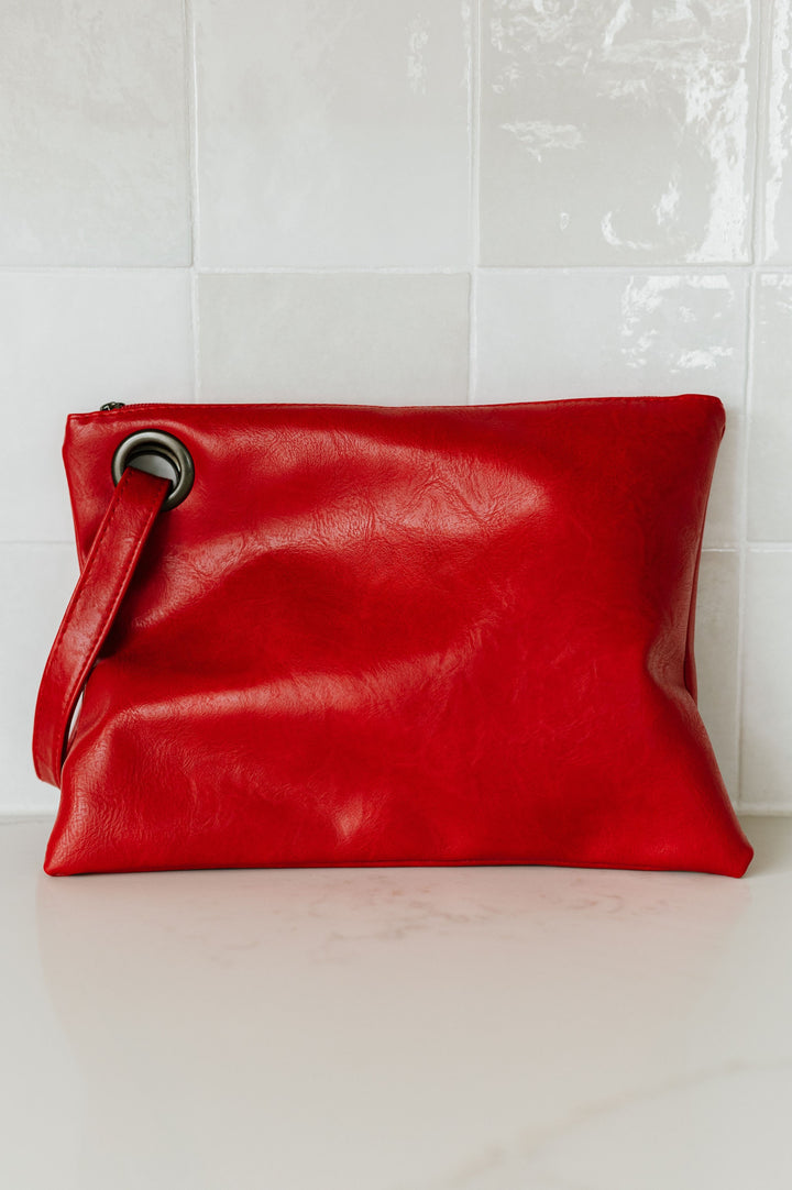 Olive Alexa Oversized Clutch With Wristlet