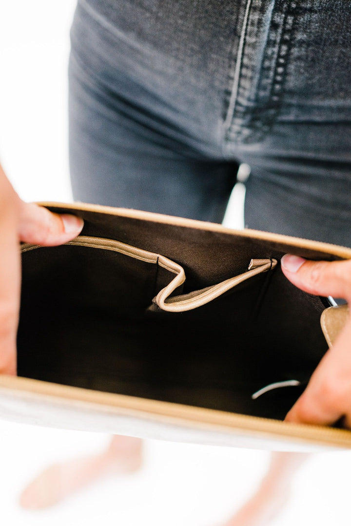 Grey Alexa Oversized Clutch With Wristlet