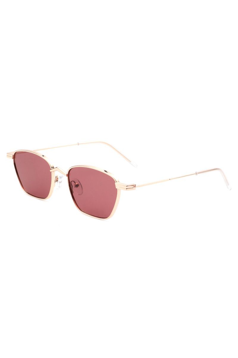 Pink Retro Square Vintage Metal Fashion Sunglasses | Anekay