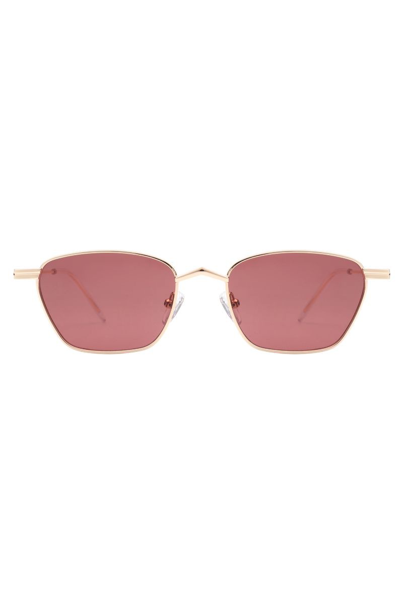 Red Retro Square Vintage Metal Fashion Sunglasses | Anekay