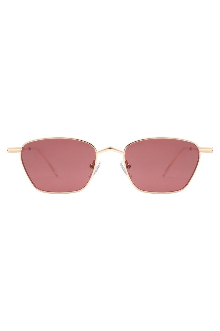 Red Retro Square Vintage Metal Fashion Sunglasses | Anekay