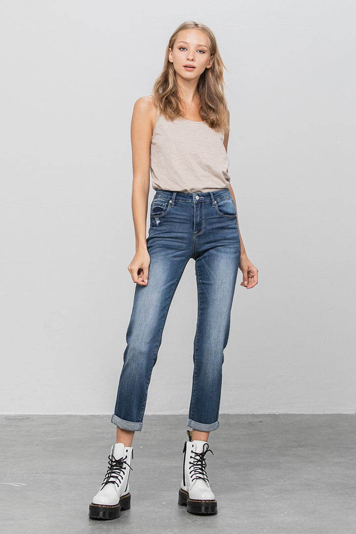 Dark Slim Boyfriend Jeans
