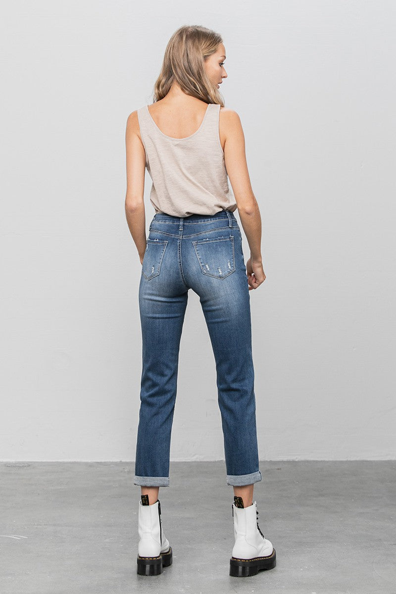 Dark Slim Boyfriend Jeans