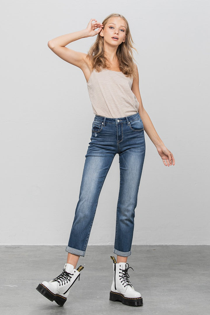 Dark Slim Boyfriend Jeans