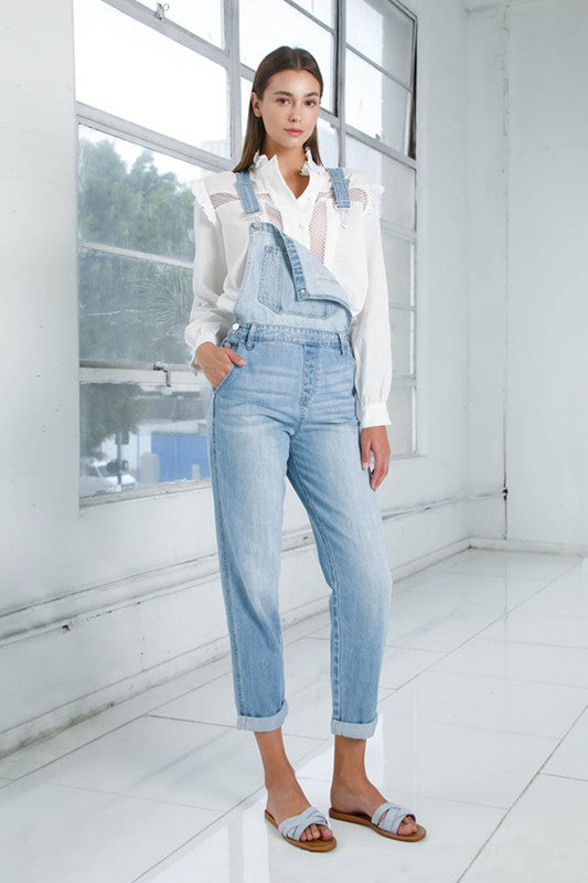Pocket Detail Denim Overall Jumpsuit 1