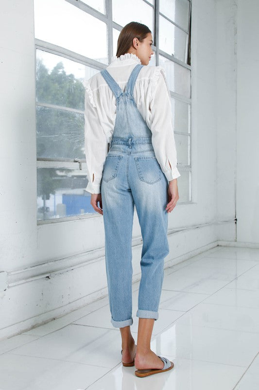 Pocket Detail Denim Overall Jumpsuit 1