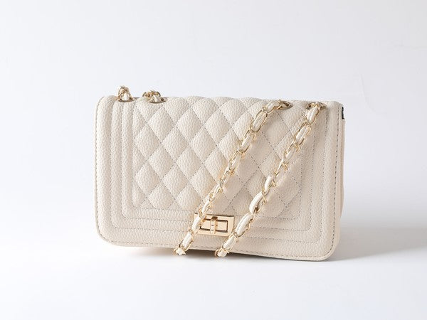 BURGUNDY Pu Leather Quilted Fashion Bag