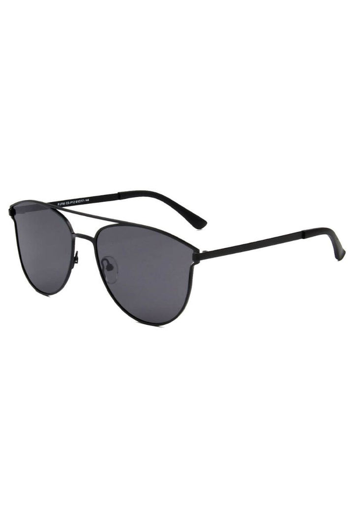 Gunmetal Retro Round Designer Fashion Sunglasses 1