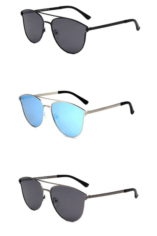 Blue Retro Round Designer Fashion Sunglasses 1