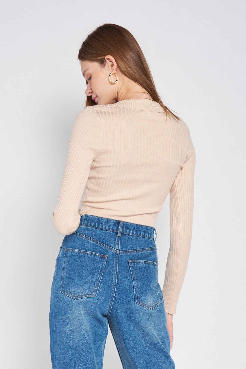 Ribbed Button Down Crop Cardigan