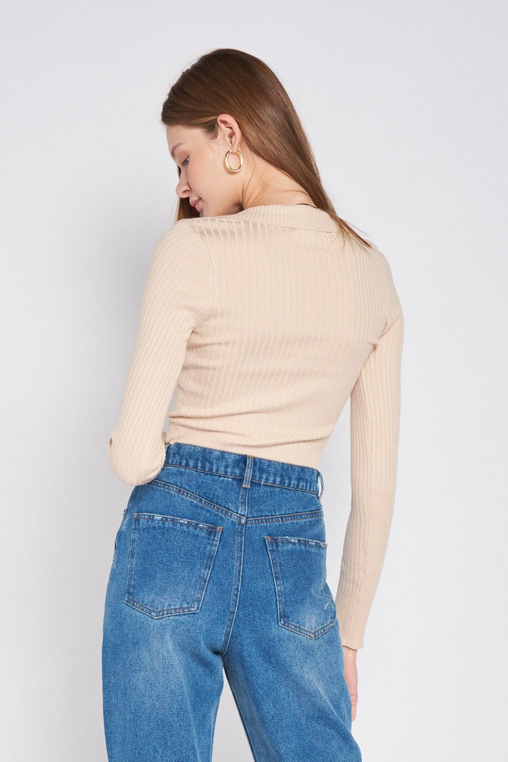 Ribbed Button Down Crop Cardigan