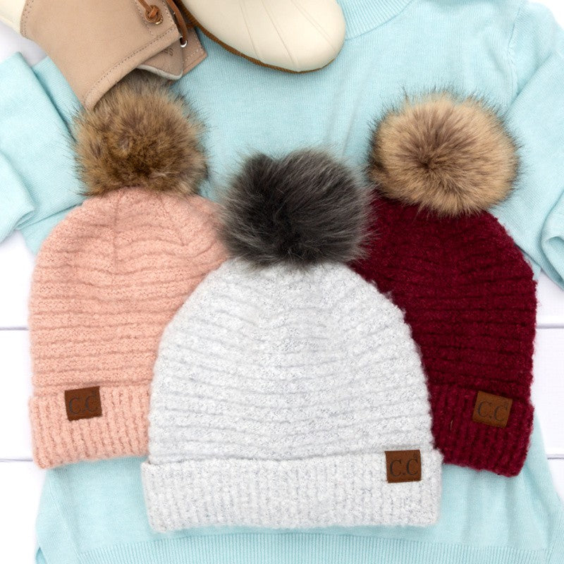 Cc Ultra Soft Fur Pom Beanie | Anekay