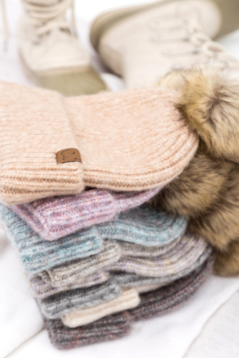 Sand Cc Cozy Marled Pom Beanie | Anekay