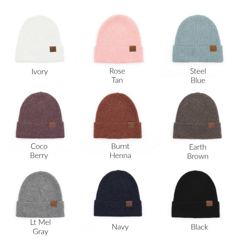 Earth Brown Cc Fine Yarn Cuff Beanie | Anekay