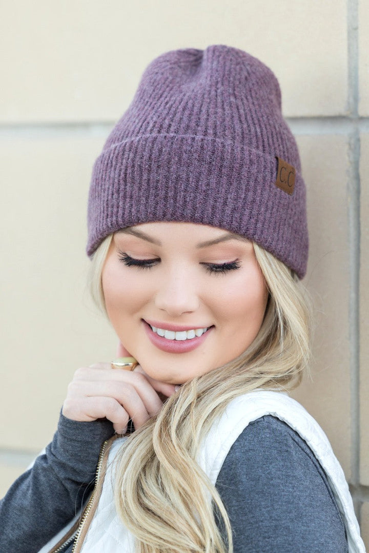 Ivory Cc Fine Yarn Cuff Beanie | Anekay