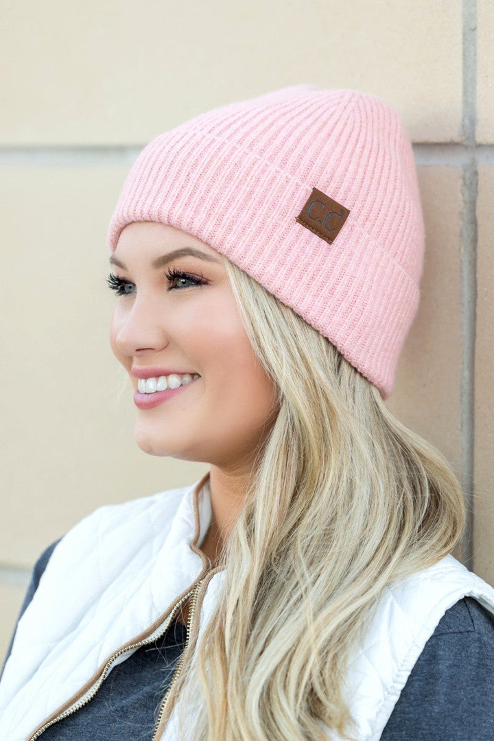 Steel Blue Cc Fine Yarn Cuff Beanie | Anekay