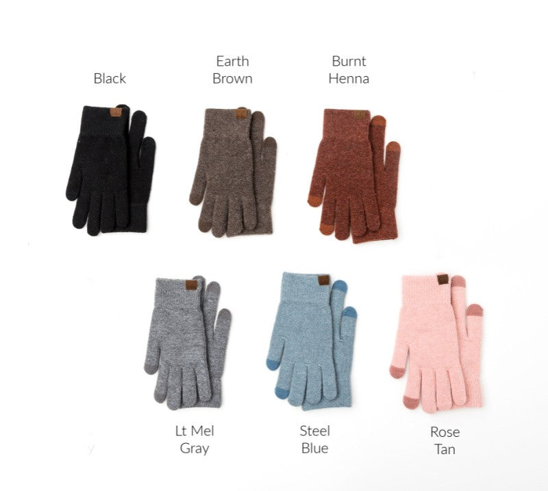 Earth Brown Cc Cashmere Blend Touch Gloves | Anekay