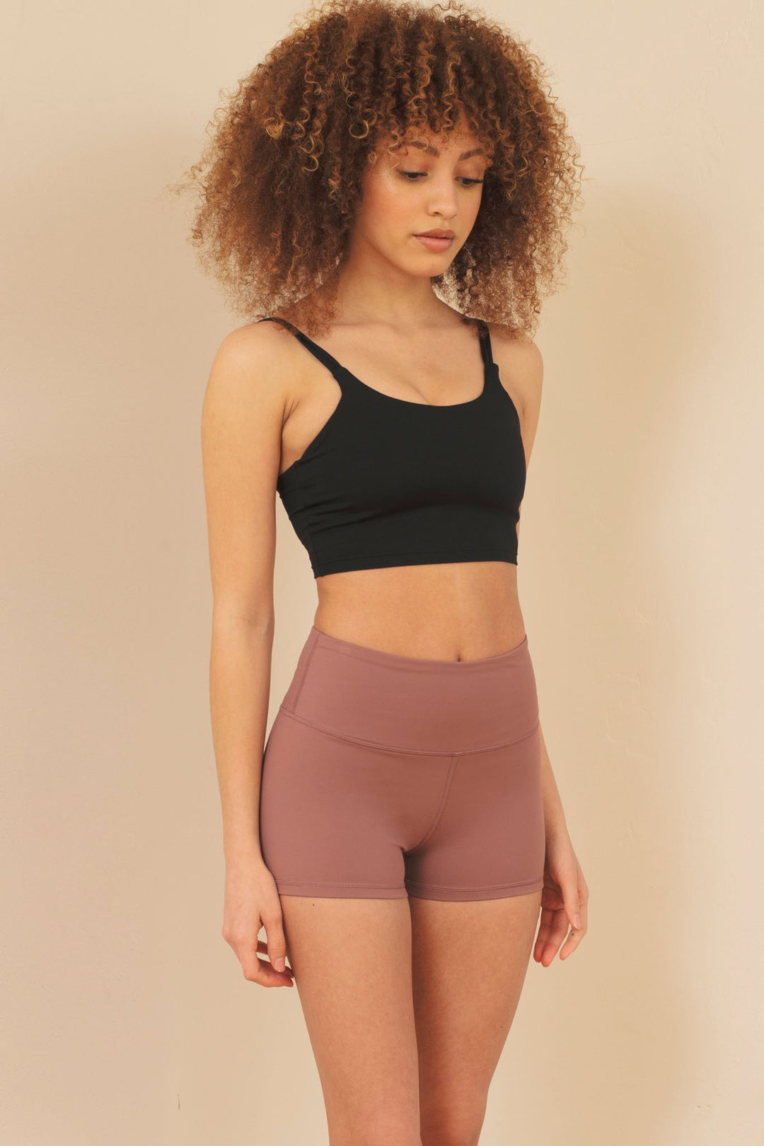 dusty rose Naomi Brushed Nylon Training Short