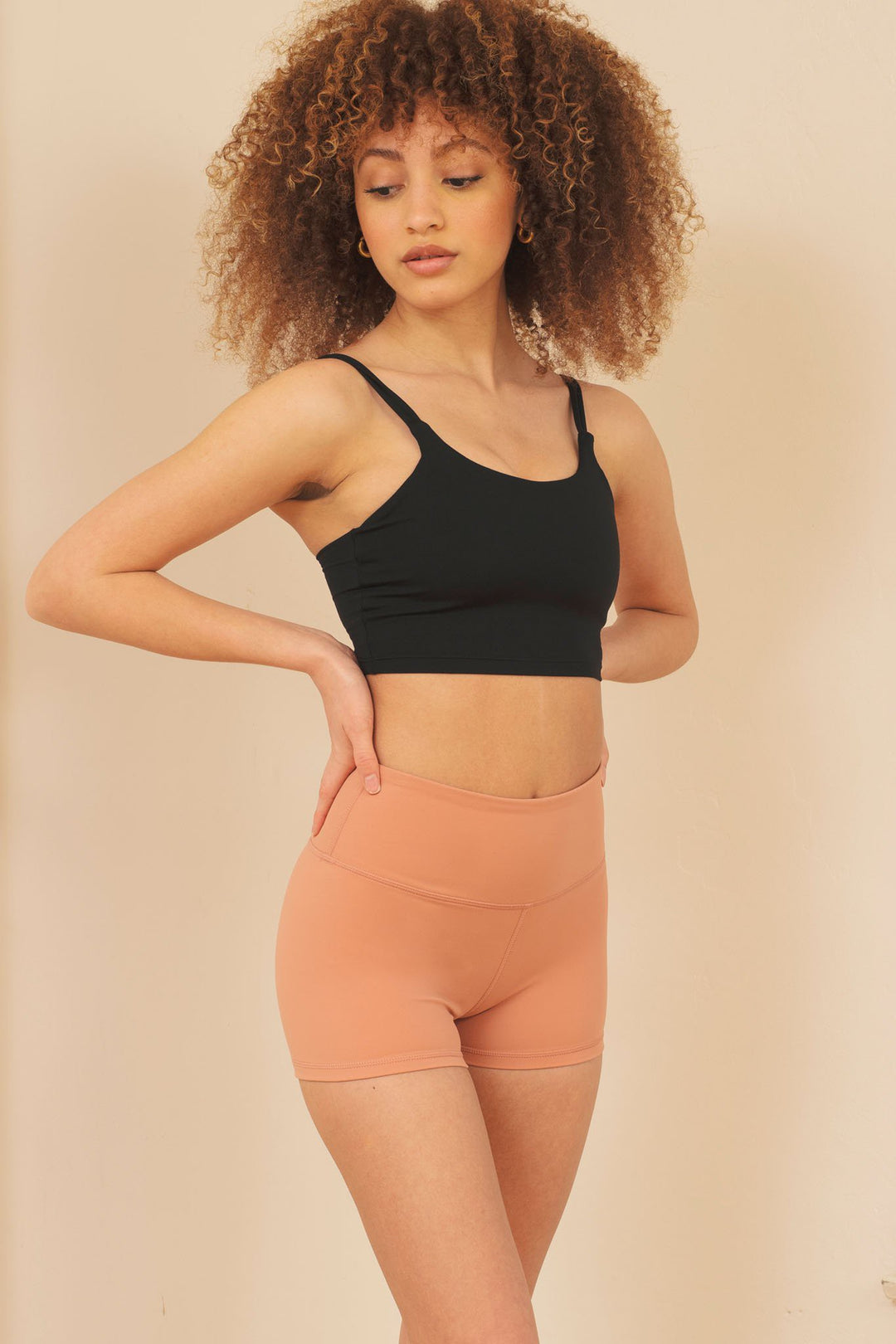 Black Naomi Brushed Nylon Training Short