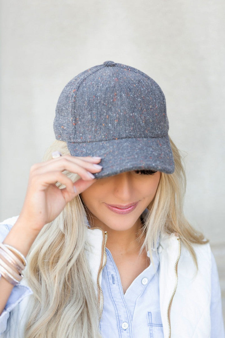 Midnight Navy Fall Tweed Ball Cap | Anekay