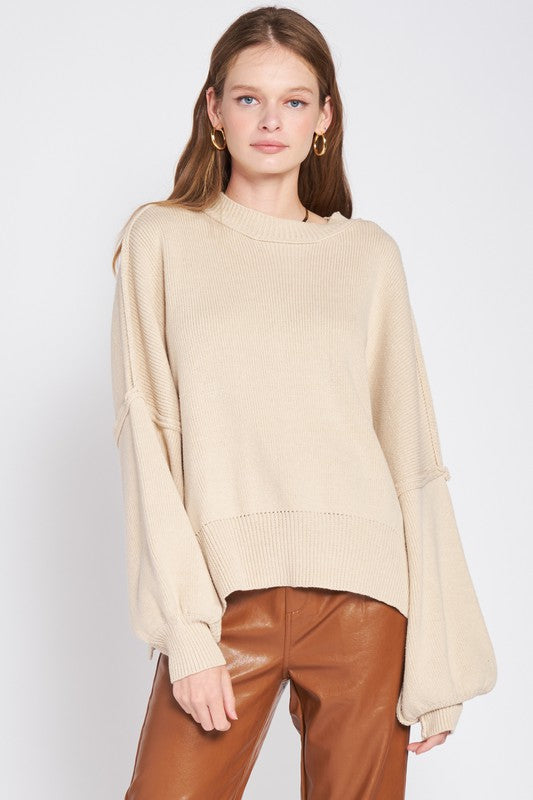 Over Fitted Long Sleeve Sweater Top