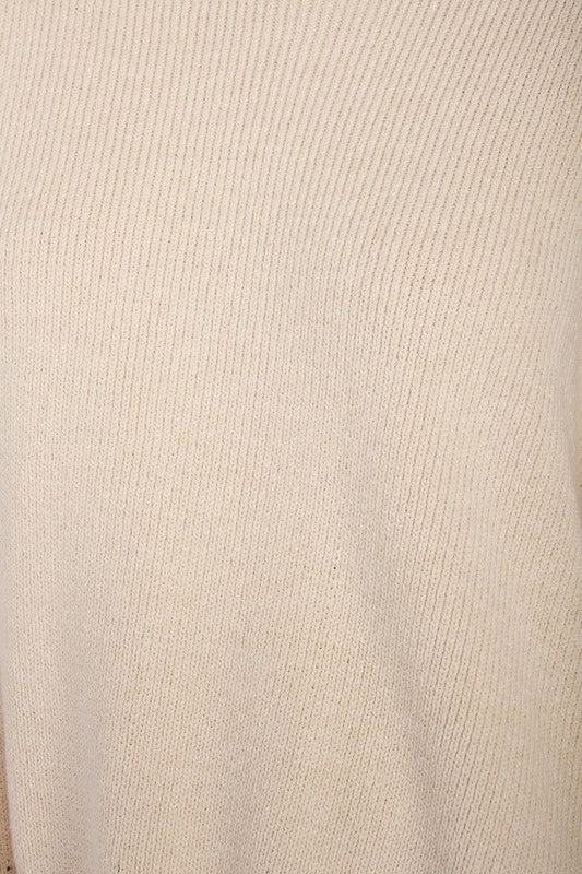 Over Fitted Long Sleeve Sweater Top