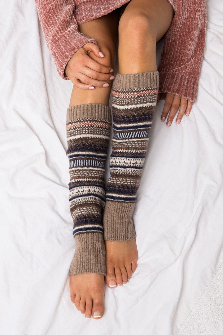 Navy Short Fairisle Legwarmer | Anekay