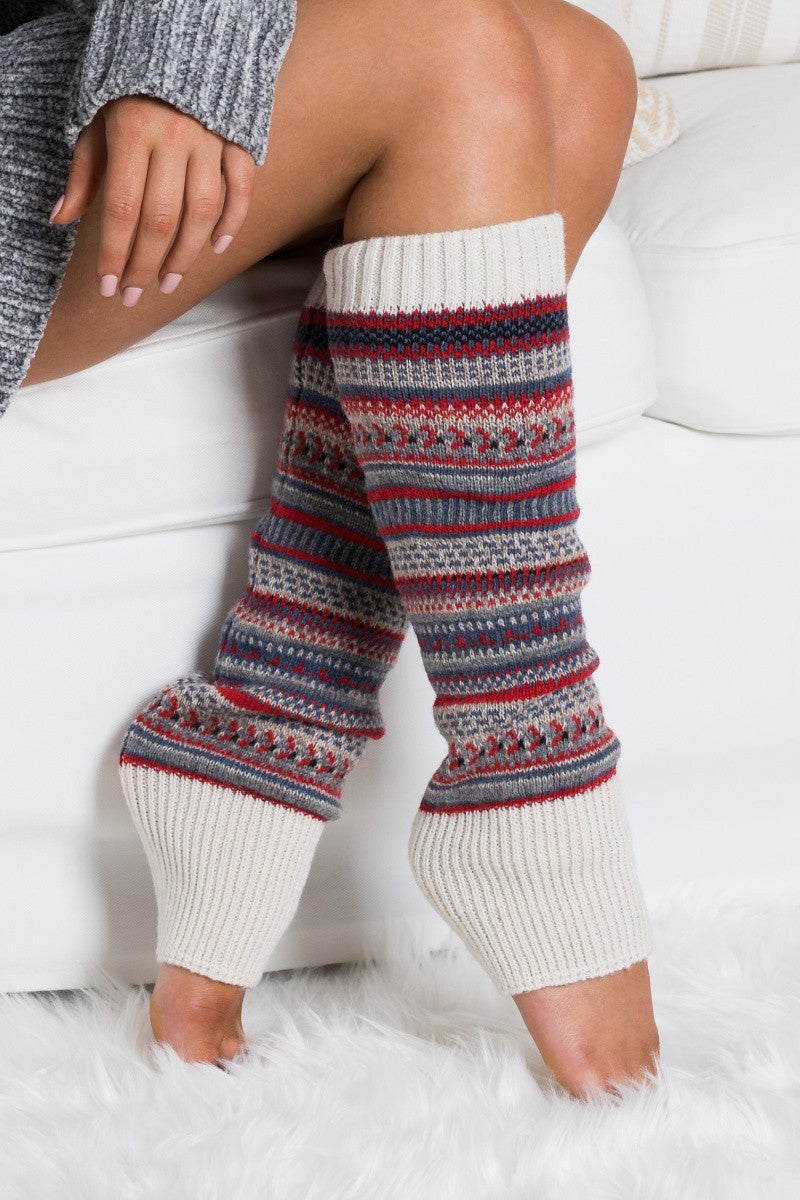 Black Short Fairisle Legwarmer | Anekay
