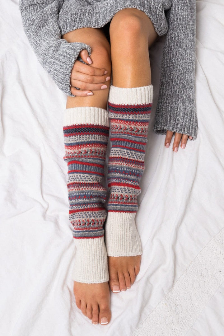 Beige Short Fairisle Legwarmer | Anekay