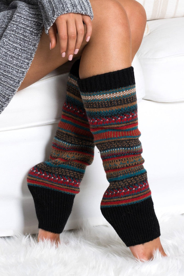 Wine Short Fairisle Legwarmer | Anekay