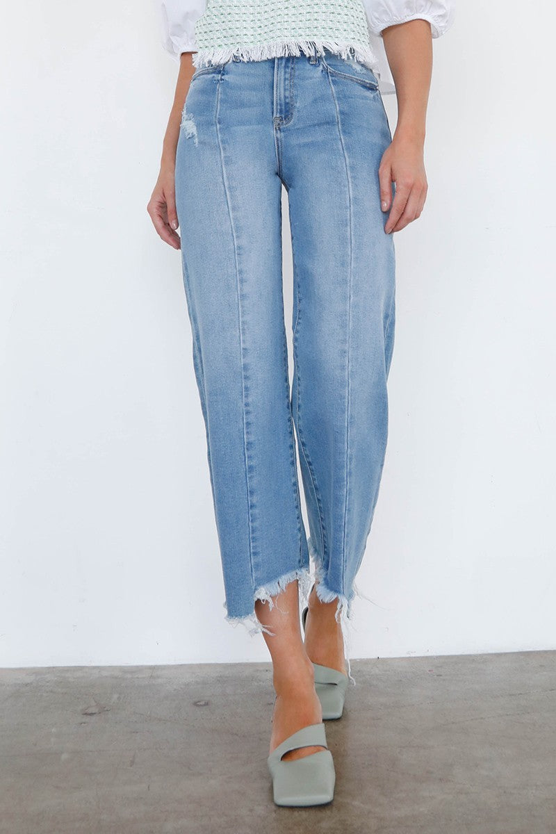 High Rise Wide Lege Ankel Jeans