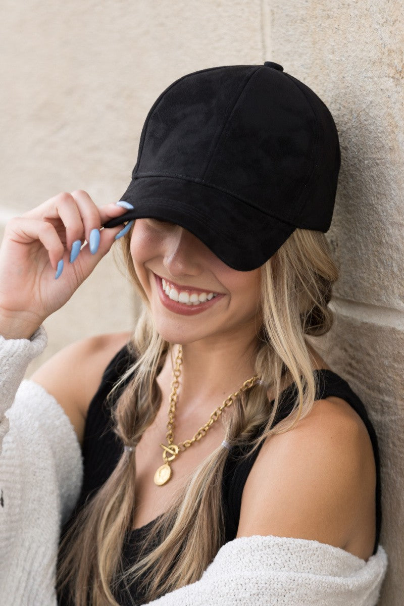 Suede Boyfriend Ball Cap Hat | Anekay