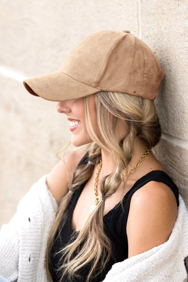 Black Suede Boyfriend Ball Cap Hat | Anekay
