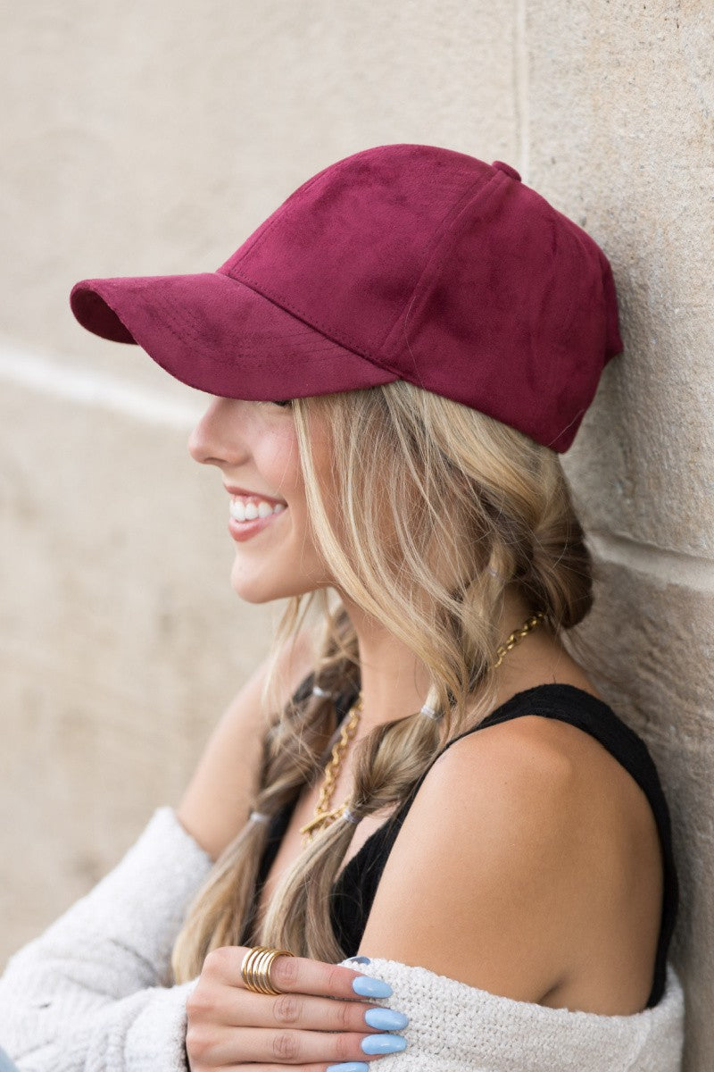 Suede Boyfriend Ball Cap Hat | Anekay